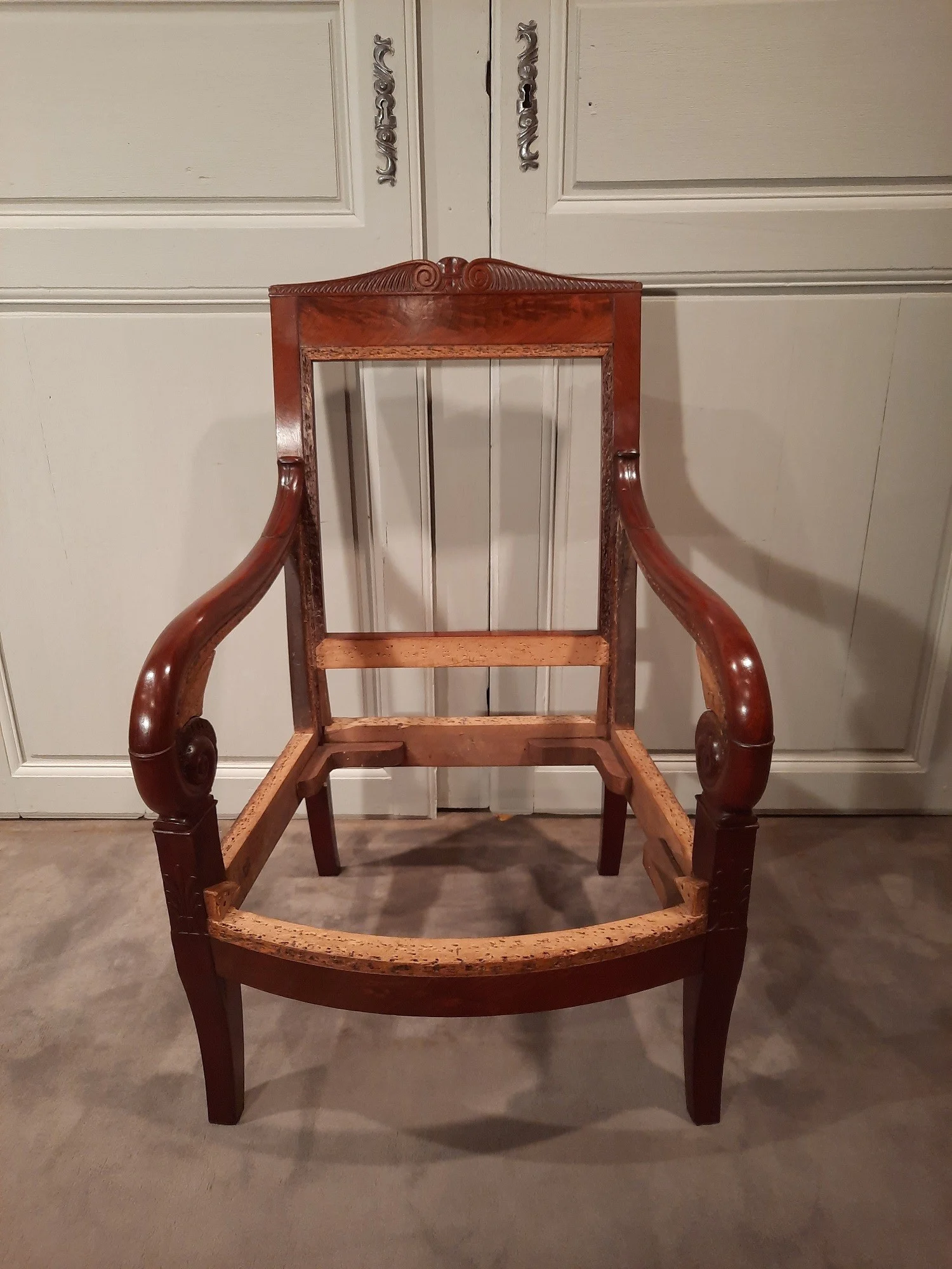 Bergère d’époque Empire en acajou.