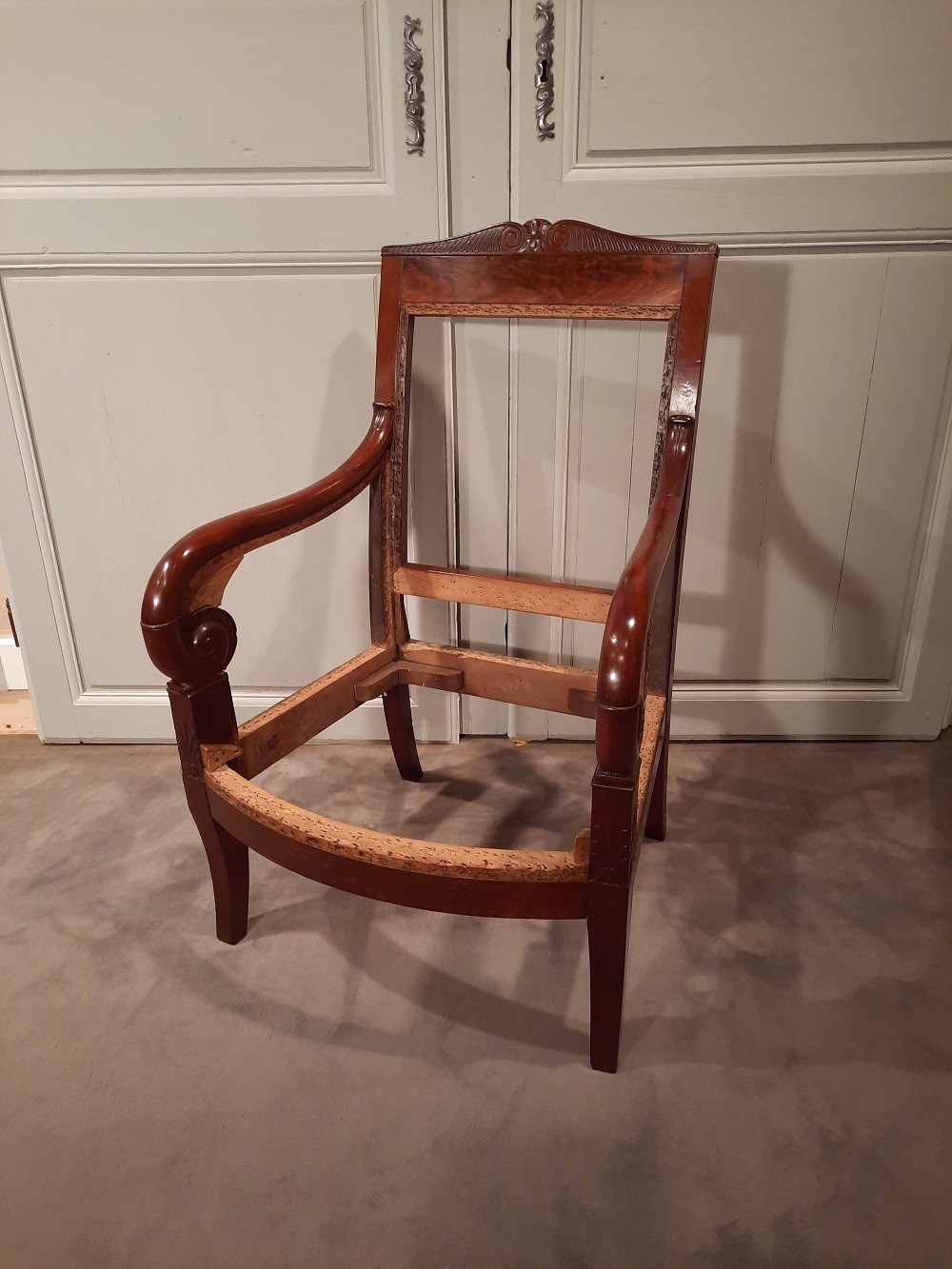 Bergère d’époque Empire en acajou.